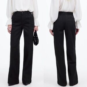 NWT Madewell Superwide-Leg Trouser Jeans Black Rinse Wash Rigid